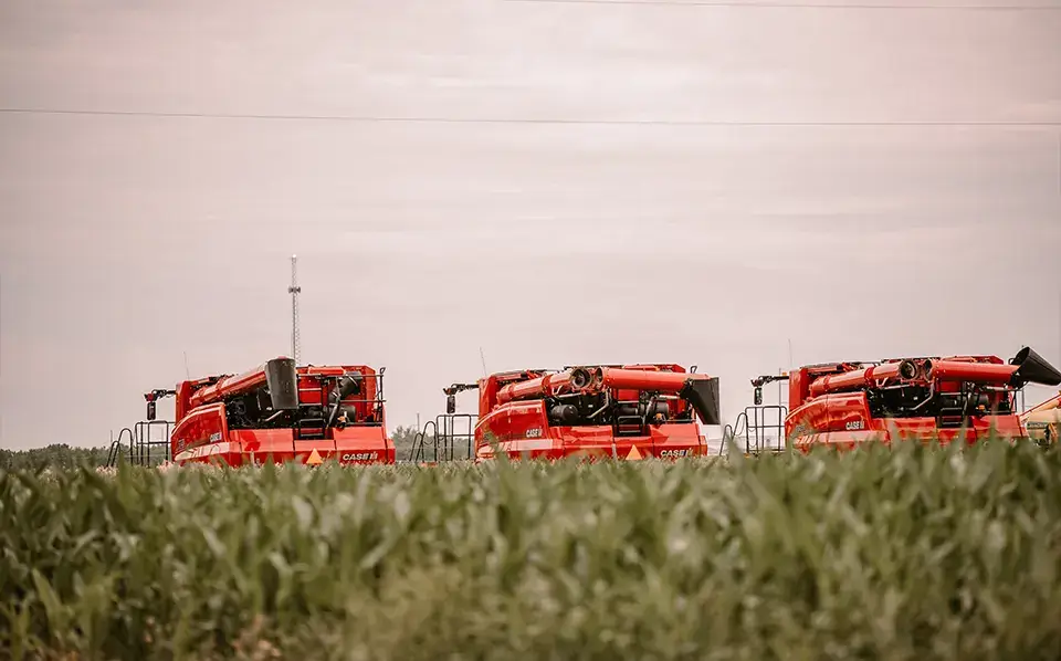 Row of combines