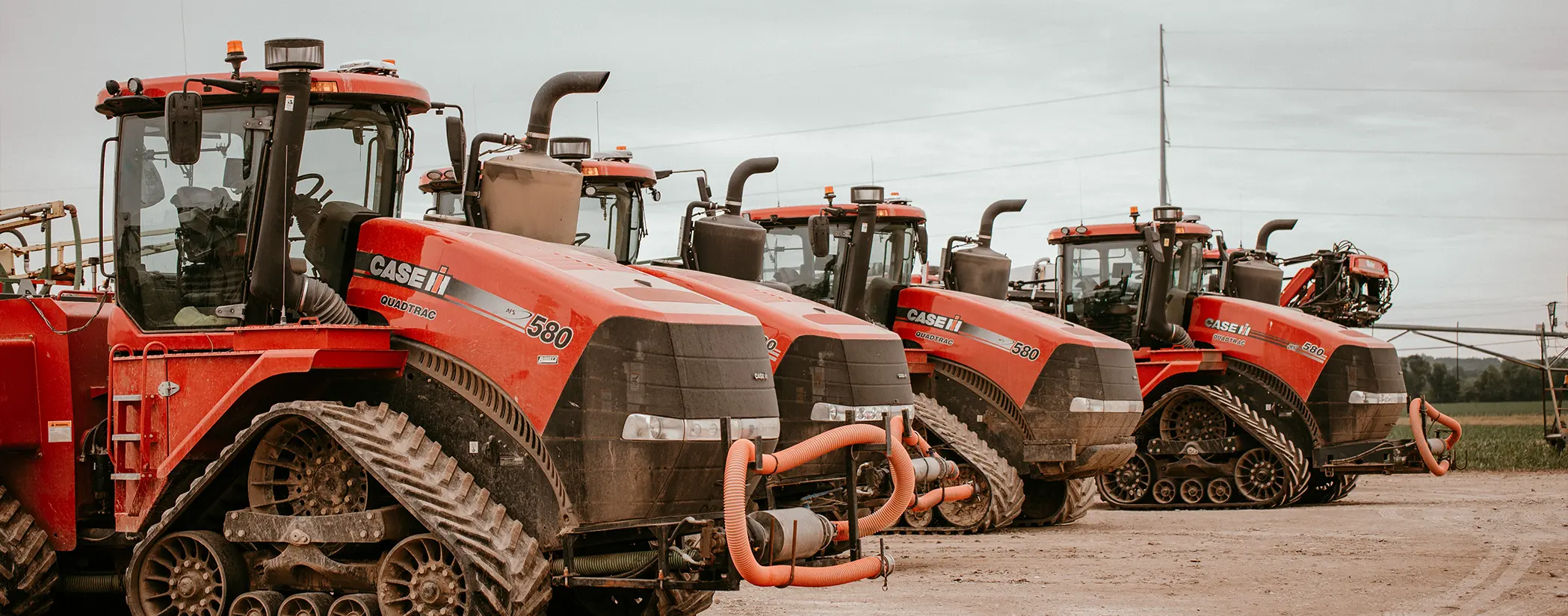 Row of CASE tractors